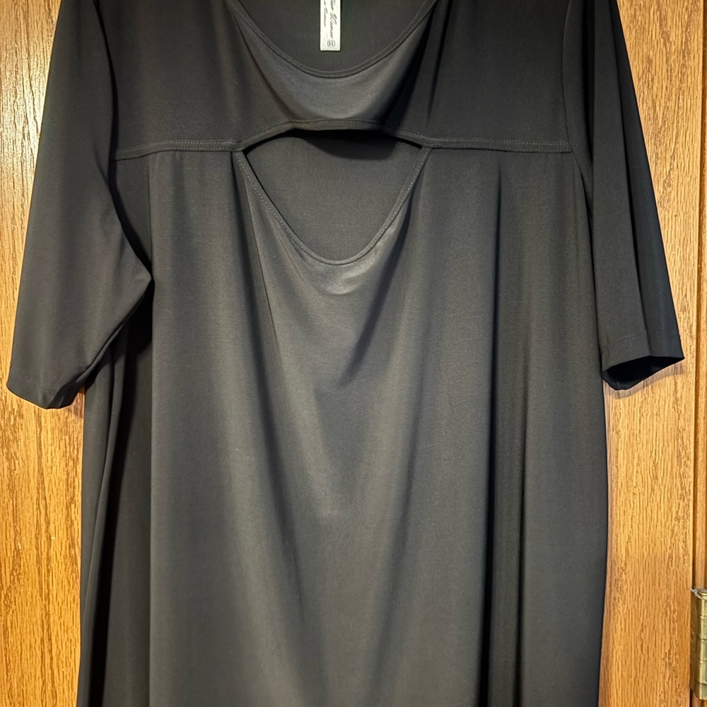 Chic Black Cut-Out Women's Top